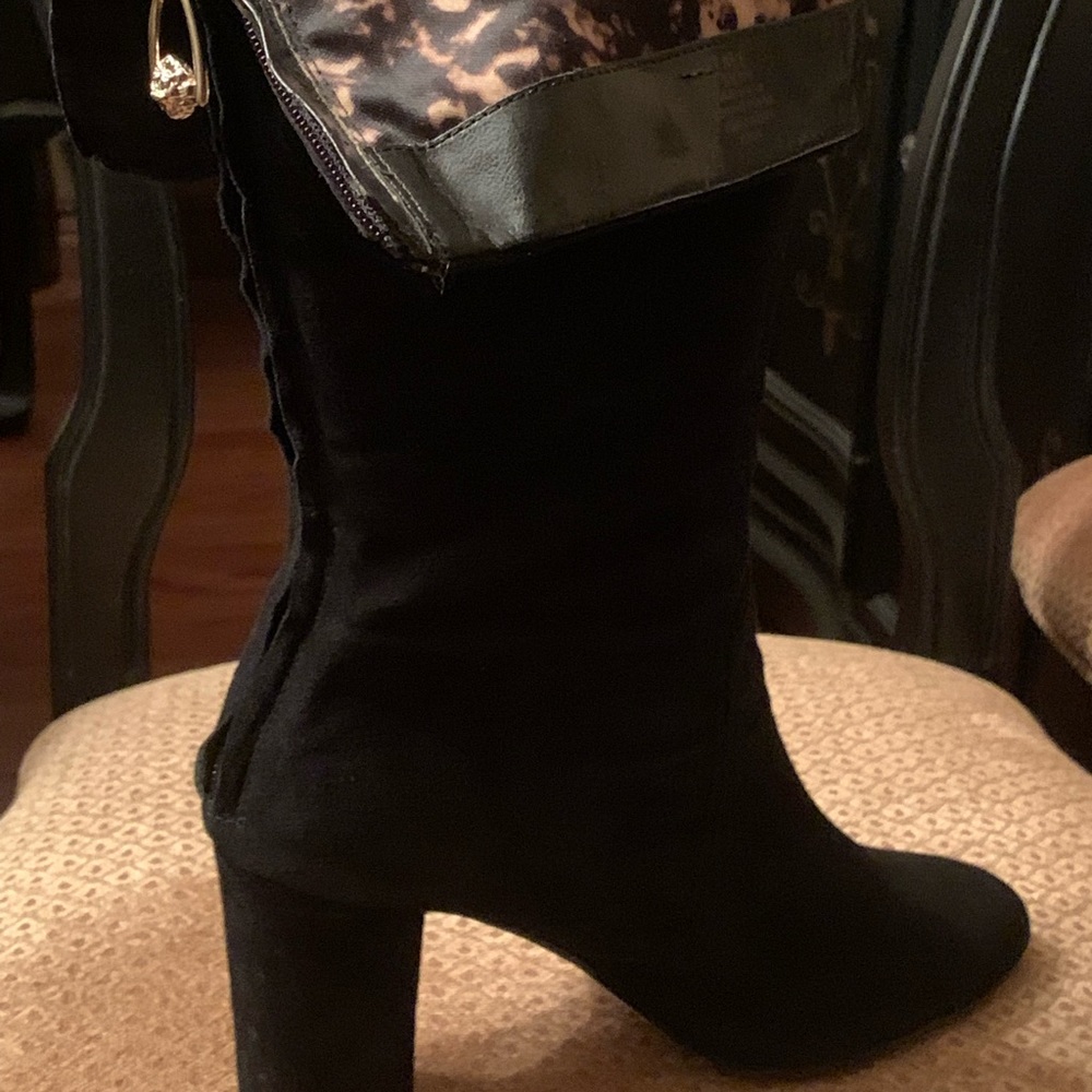 Anne Klein black leather boots 9.5M